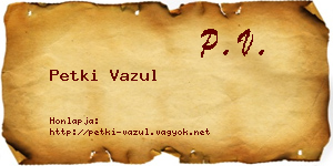Petki Vazul névjegykártya